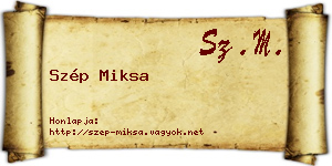 Szép Miksa névjegykártya